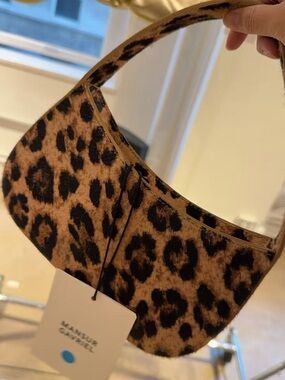 Mansur Gavriel Bonbon Leopard Genuine Calf Hair Shoulder Bag In Brown